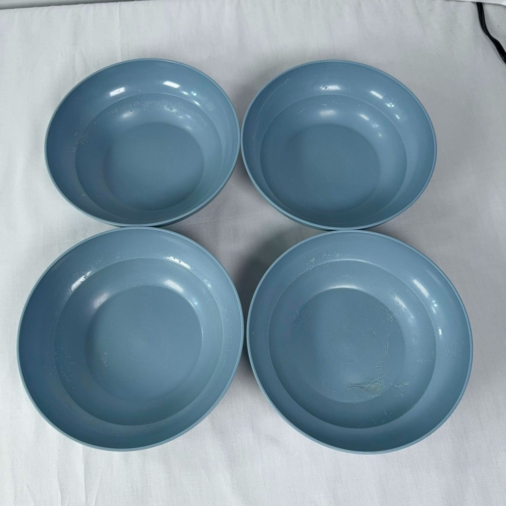 Vintage Tupperware Pastel Blue Cereal Bowls Set of 4 #155 Retro Kitchen
